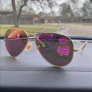 Hot pink Ray Ban sunglasses